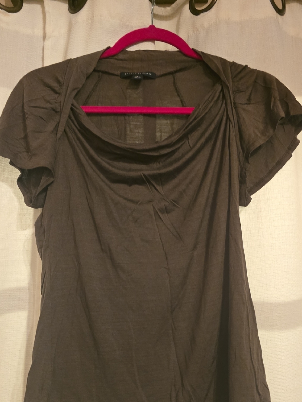 Banana Republic Brown Draped Short Sleeve Tee